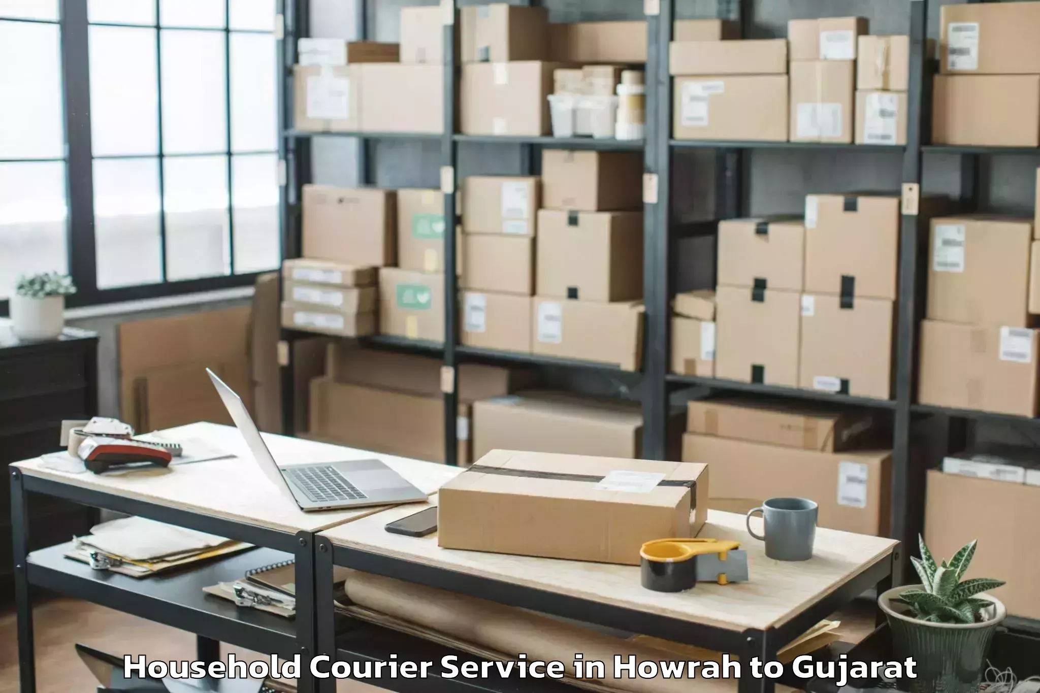 Professional Howrah to Palladium Ahmedabad Household Courier